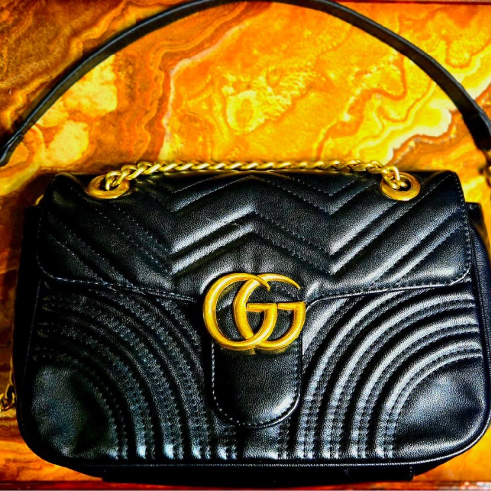 Authentic Gucci Marmot Matelasse Black Bag